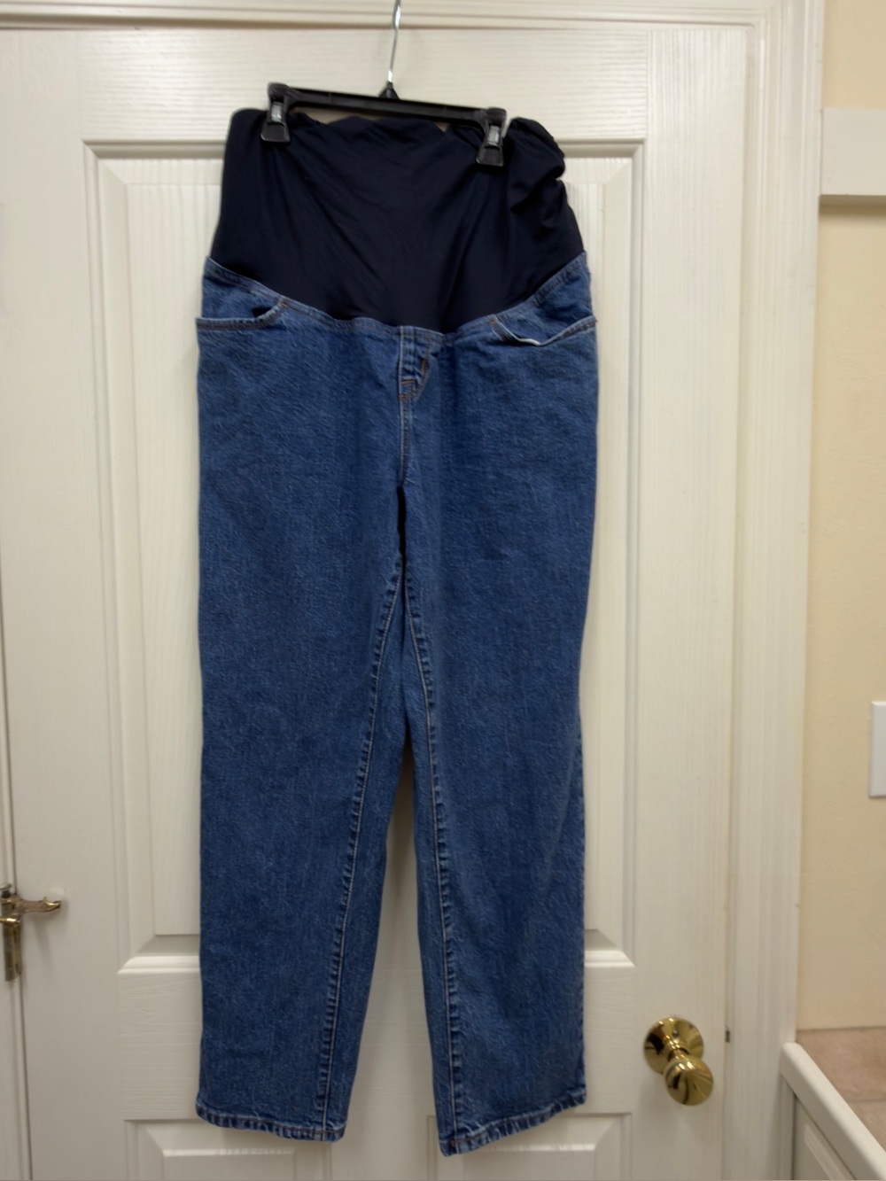 Isabel Maternity by Ingrid & Isabel Dark Blue 90s Straight Jeans Full Panel